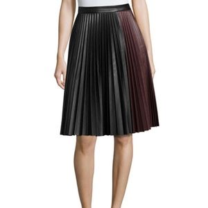 1. State Faux-Leather Pleated Midi Skirt, Blue